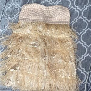 Studded feather mini dress